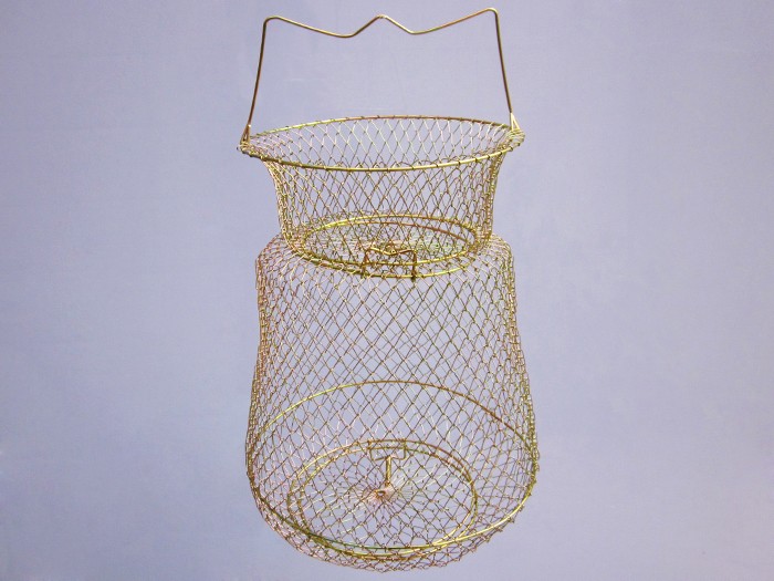 Fish Basket Foldable Lobster Crawfish Crab Trap Hoop Net Handle