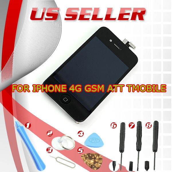 For Iphone 4G GSM T mobile , ATT LCD digitizer rear cover home butten 