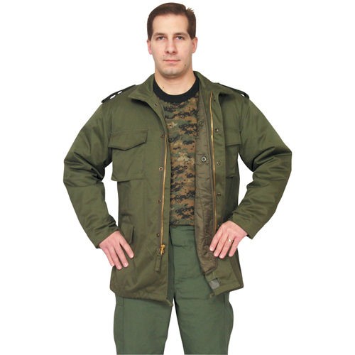   Green VIETNAM ERA M 65 FIELD JACKET – Removable Liner/Concealed Hood