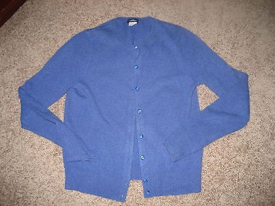 Crew Collection Crewneck Cashmere Cardigan Sweater Heather Purple 