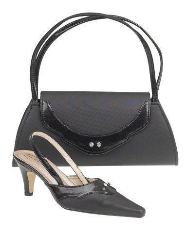 BLACK MATCHING SHOES & BAG WEDDING,BR​IDESMAID SIZE 4 10