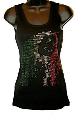 Bling Rasta Marley Reggae tank top S M L 1X 2X 3X Jah