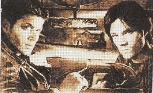 Supernatural Cross Stitch Kit Jensen & Jared Impala