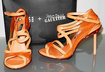 Melissa x Jean Paul Gaultier Strappy Sandals Peach Salmon sz 7.5   8