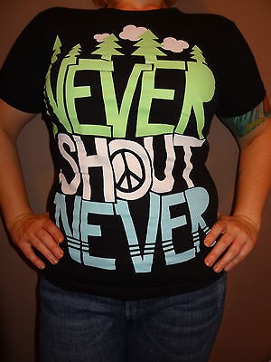 Rare Never Shout Never Peace Trees T shirt Size Womens Juniors XS