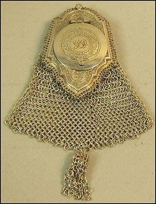 UNUSUAL VICTORIAN SILVER PURSE SOVEREIGN HOLDER