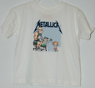 Metallica Tattoo Guy Toddler Kids white T Shirt tee New with Tags