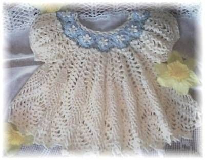 017 DAINTY DOILY Baby Dress Crochet Pattern by REBECCA LEIGH  6/9 