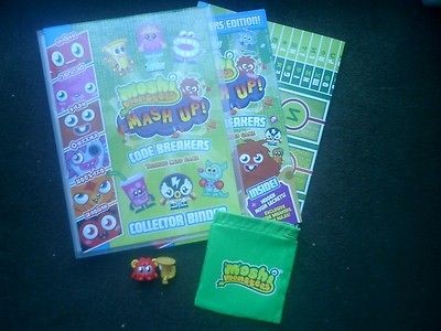 MOSHI MONSTERS CODE BREAKERS ALBUM + GAME MAT + BAG + 2 RANDOM 