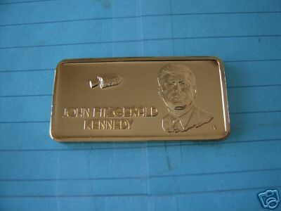 JOHN F KENNEDY APOLLO SPACE HAMILTON 999 SILVER ART BAR