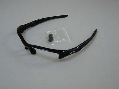 New AUTHENTIC Oakley Flak Jacket Jet Black Frame & Nose Pieces Free 