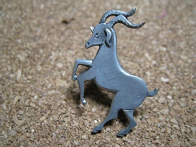 goat pin pewter Metzke happy rearing goat