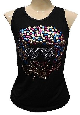 Rockabilly Punk Rock Baby RASTA HIPPIE Religion Diamante WoW TOP SHIRT 