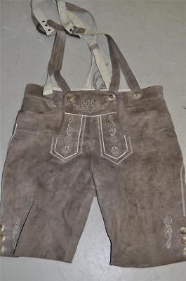 GERMAN BROWN LEATHER TRACHTEN LEDERHOSEN OKTOBERFEST SIZE MEN US 36