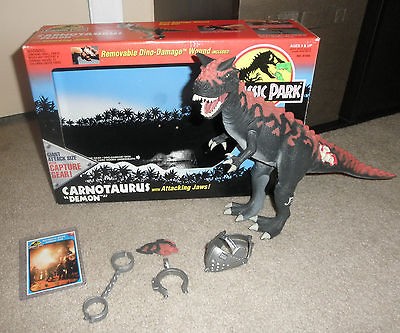 JURASSIC PARK DEMON CARNOTAURUS COMPLETE WITH BOX T REX DINOSAUR VERY 