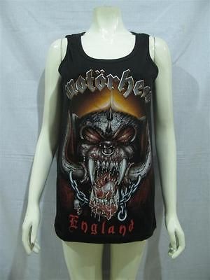 motorhead england t shirt rock punk tank top women m