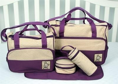 SOHO Diaper Bag With Changing Pad. 5 pieces Set Color Lavender
