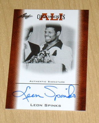 leaf razor muhammad ali leon spinks autograph oau 21 time