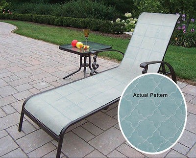 Contemporary Blue Indoor Outdoor Patio Chaise Lounge Cushion  Actual 