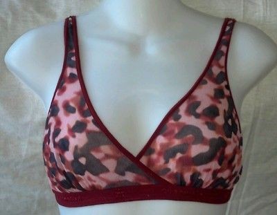 Cosabella bra large 34/36 soft thin wire free red pink black animal 