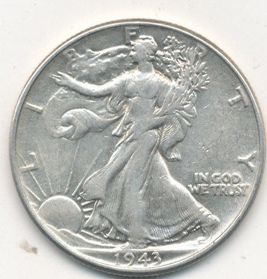 1943 WALKING LIBERTY SILVER HALF DOLLAR **BEAUTIFUL LIGHTLY CIRCULATED 