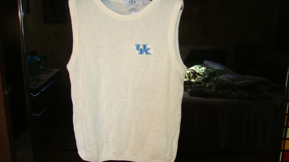 VANTAGE USA UNIVERSITY OF KENTUCKY WILDCATS WHITE BLUE SLEEVELESS 