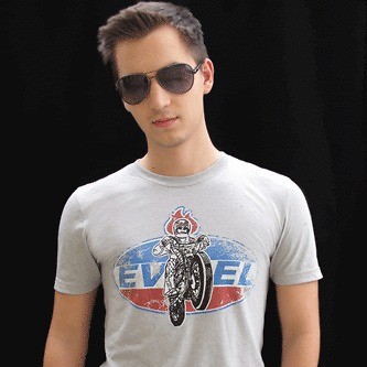 EVEL KNIEVEL VINTAGE T SHIRT NR.1, Sz. S, M, L Biker Bike USA 