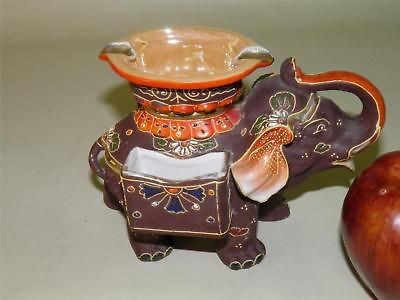 antique satsuma japan elephant smoke stand match holder time left