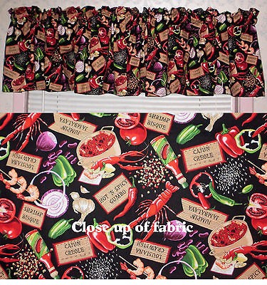   Crawfish Lousiana Cajun Restaurant Moms Kitchen Valances Curtain