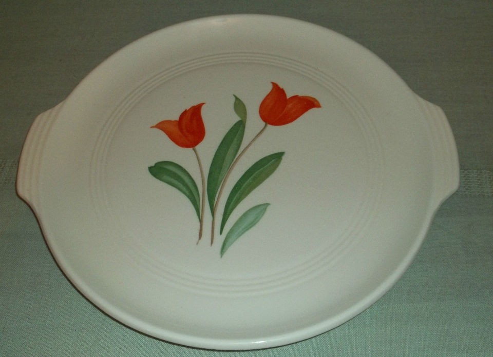 knowles utility ware tulip tab handle cake plate time left