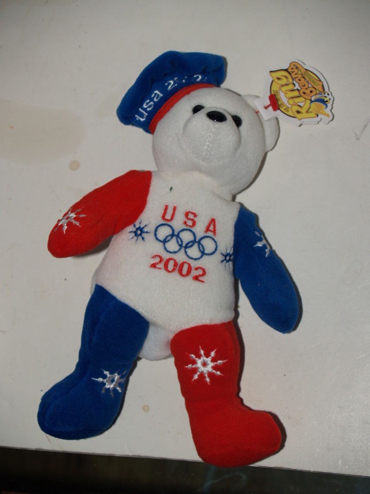 Authentic Team Ring bears   USA Medals Winter Olympics 2002 9 tall