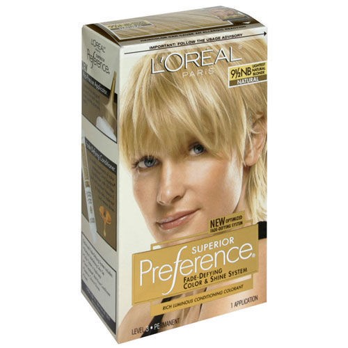 oreal preference 9 1 2nb lightest natural blonde returns