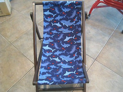 Pottery Barn Kids sling chair beach shark sharks no monogram New in 