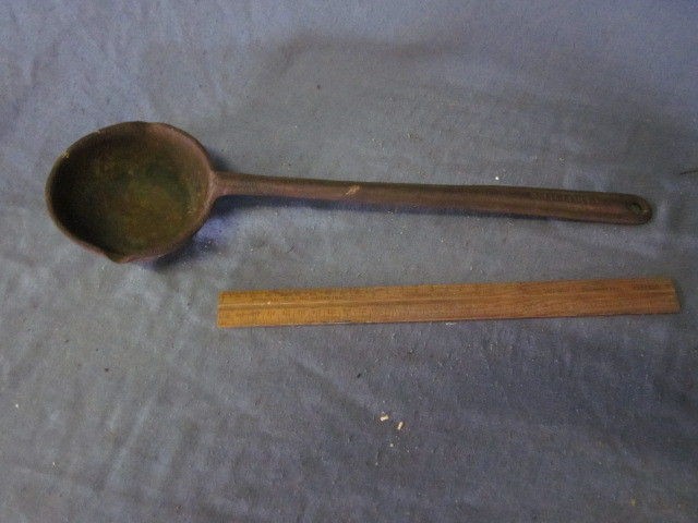 Antique Blacksmiths Malleable Cast Iron No. 4 Ladle Dipper Primitive 