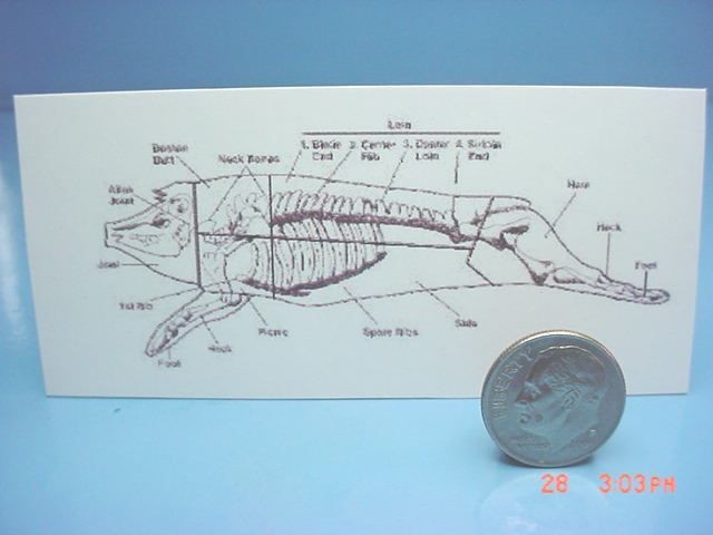 dollhouse miniatures butcher pork chart  2 50