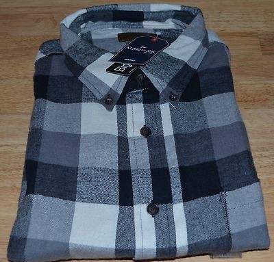 St Johns Bay MENS HERITAGE COTTON FLANNEL SHIRT BIG & TALL BLACK& WHT 