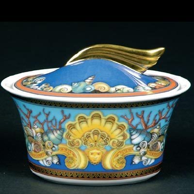 versace la mer covered sugar bowl 7oz 