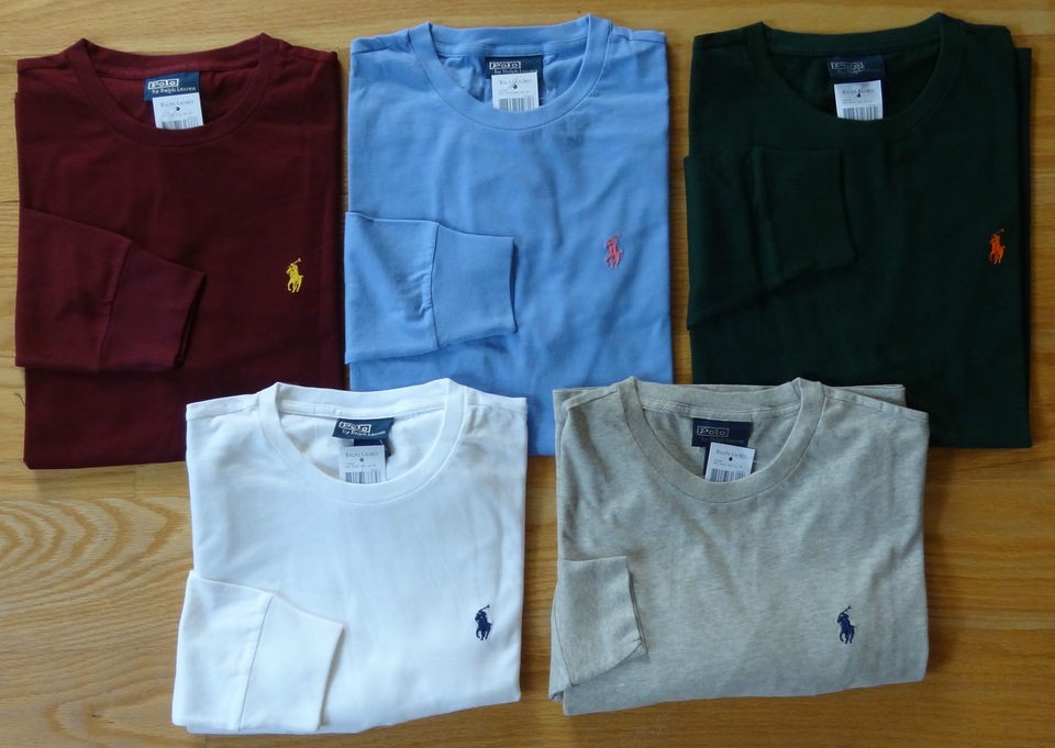 NWT New Polo Ralph Lauren LONG SLEEVE Logo T Shirt Assorted Colors S M 