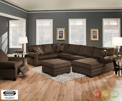   UPHOLSTERED U SHAPED SOFA SECTIONAL LIVING ROOM FURNITURE SET SALE