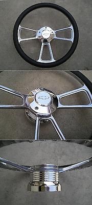    94 CHEVY GM TRUCK C 10 S 10 BILLET STEERING WHEEL W/ CHEVY MARK HORN