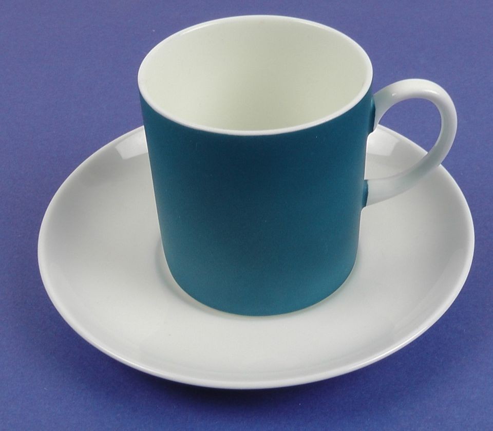 DEMITASSE CUP & SAUCER Set, Wedgwood KINGFISHER   SUSIE COOPER DESIGN