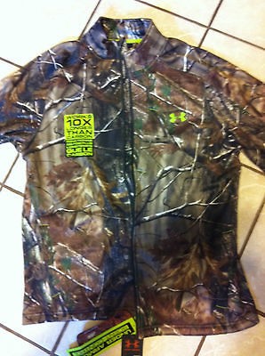 Brand New Mens Under Armour Armorstetch Camo Jacket, Large,Mossy Oak