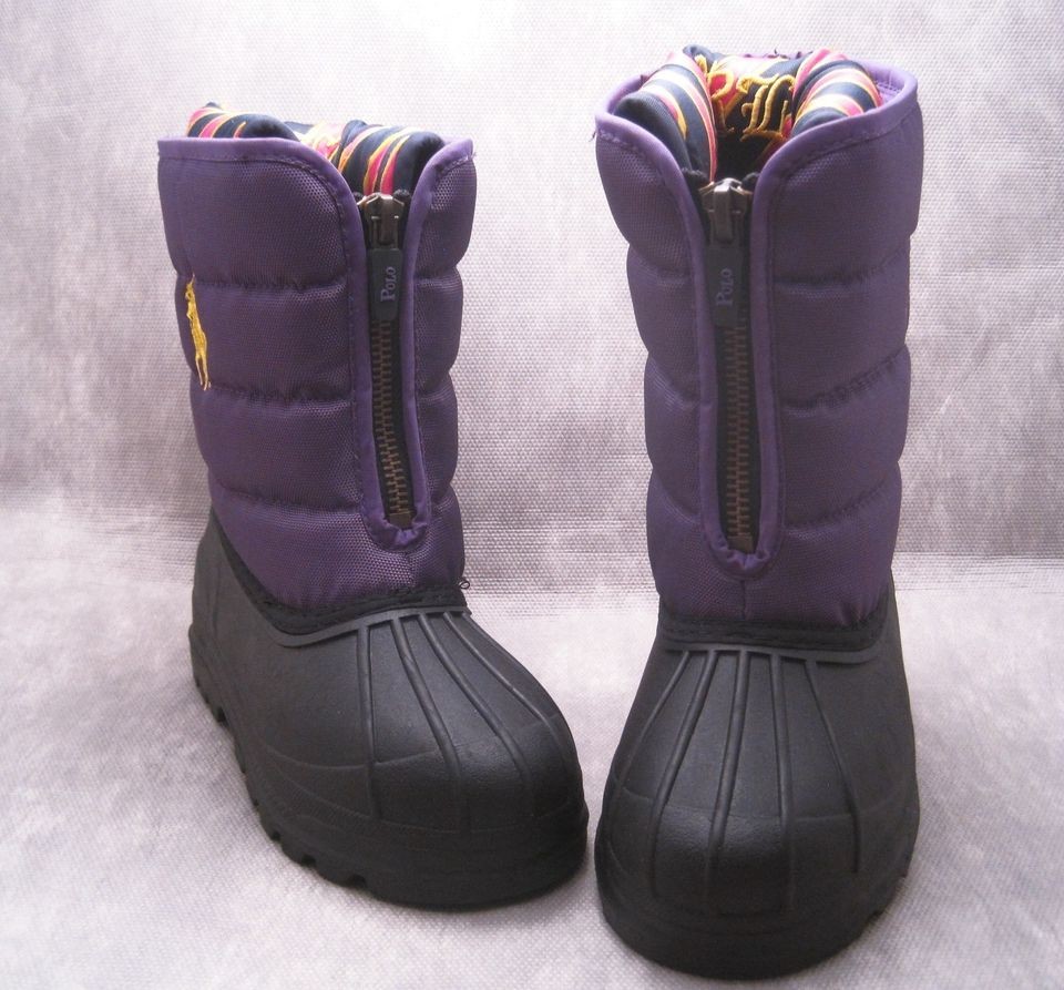 POLO RALPH LAUREN PURPLE VANCOUVER ZIP Unisex Boots Kids Sz 11 12 