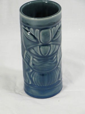 VTG 1970s Heavy Blue Glaze Libbey Tropical Polynesian Hawaiian Tiki 