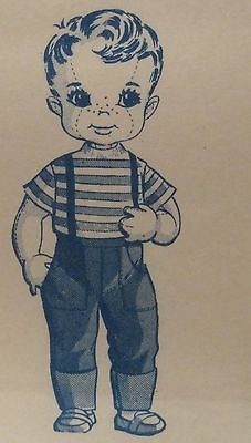 Vtg. Original 1950s LIFE SIZE 32 TALL BOY DOLL Transfer Pattern 