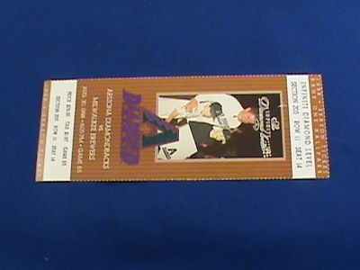 30 1998 diamondbacks brewers ticket clint sadowsky w  2 