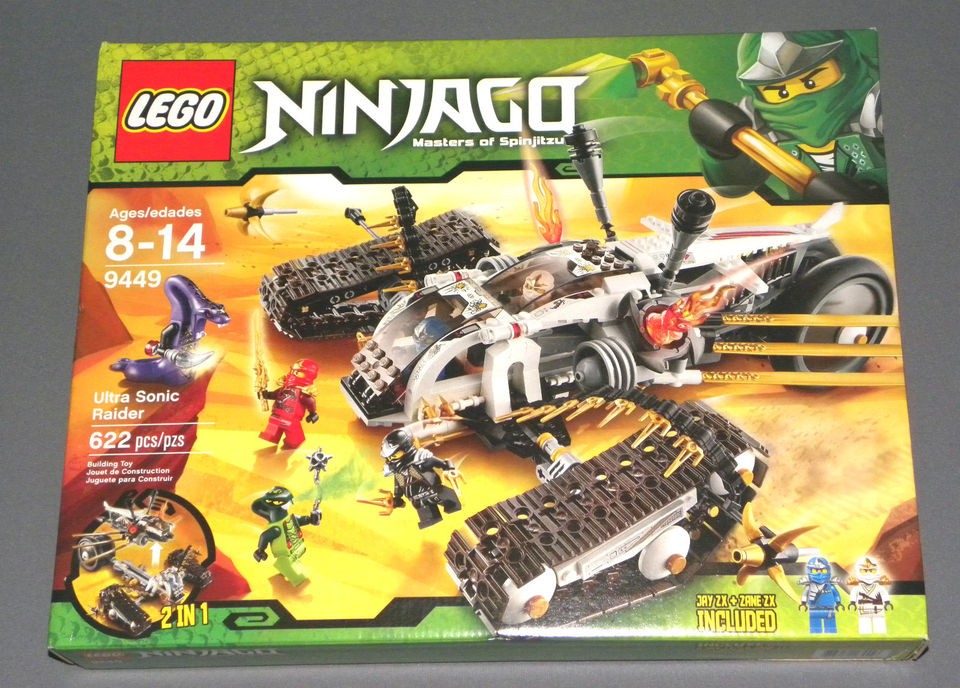 LEGO Set 9449 Ninjago Ultra Sonic Raider w Spitta, Pythor, Jay ZX 