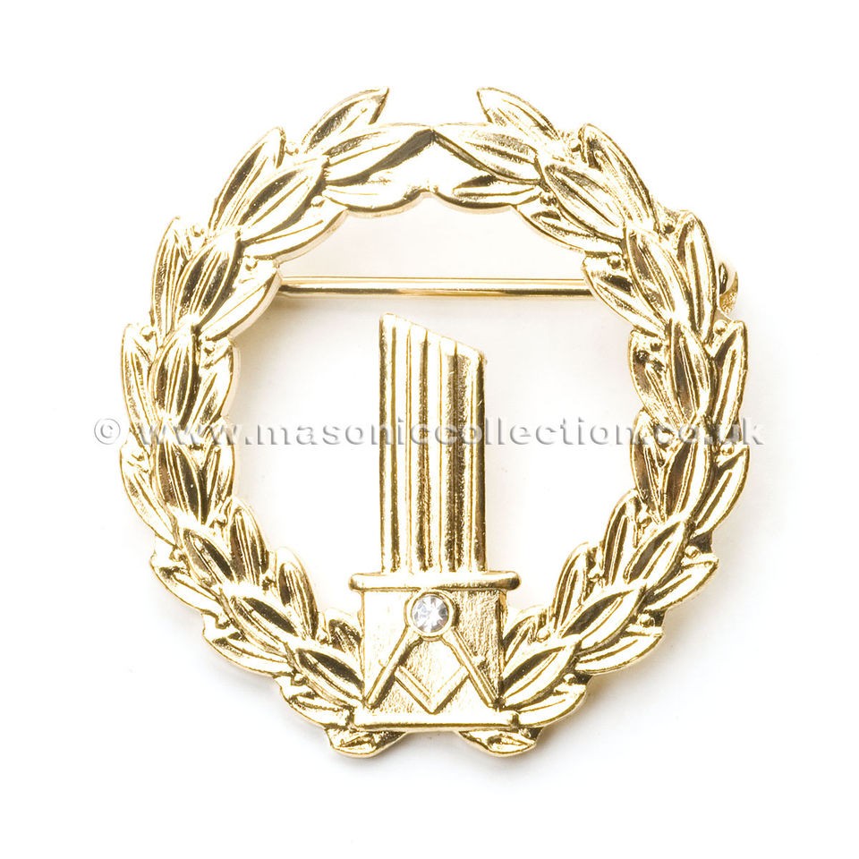gold ladies masonic broken column brooch pin badge from united kingdom 