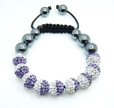 Shamballa AB Crystal HipHop 11 Balls 10mm Beads Hand made Bracelet Hot 