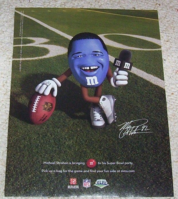 2009 m m s candy football michael strahan super bowl